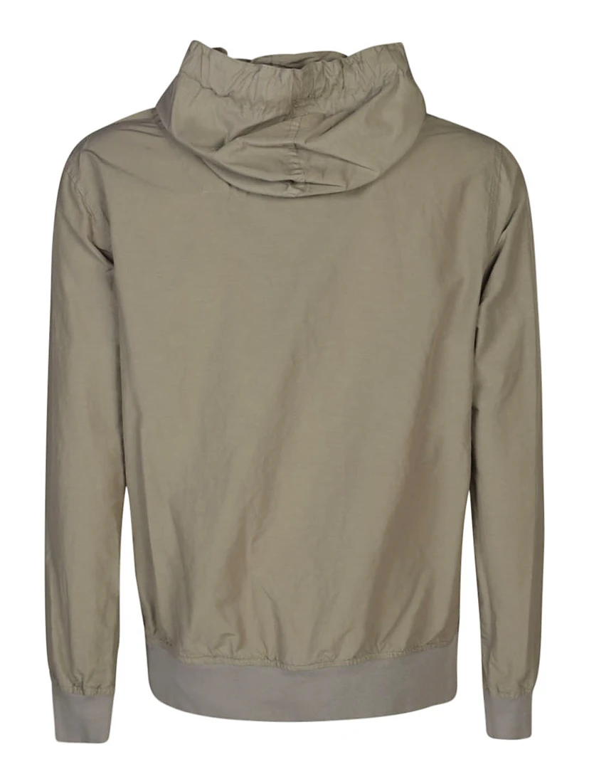 Beige Zip Hoodie Sweatshirt