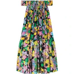 Floral-print Off-shoulder Midi Dress In Flowers Print