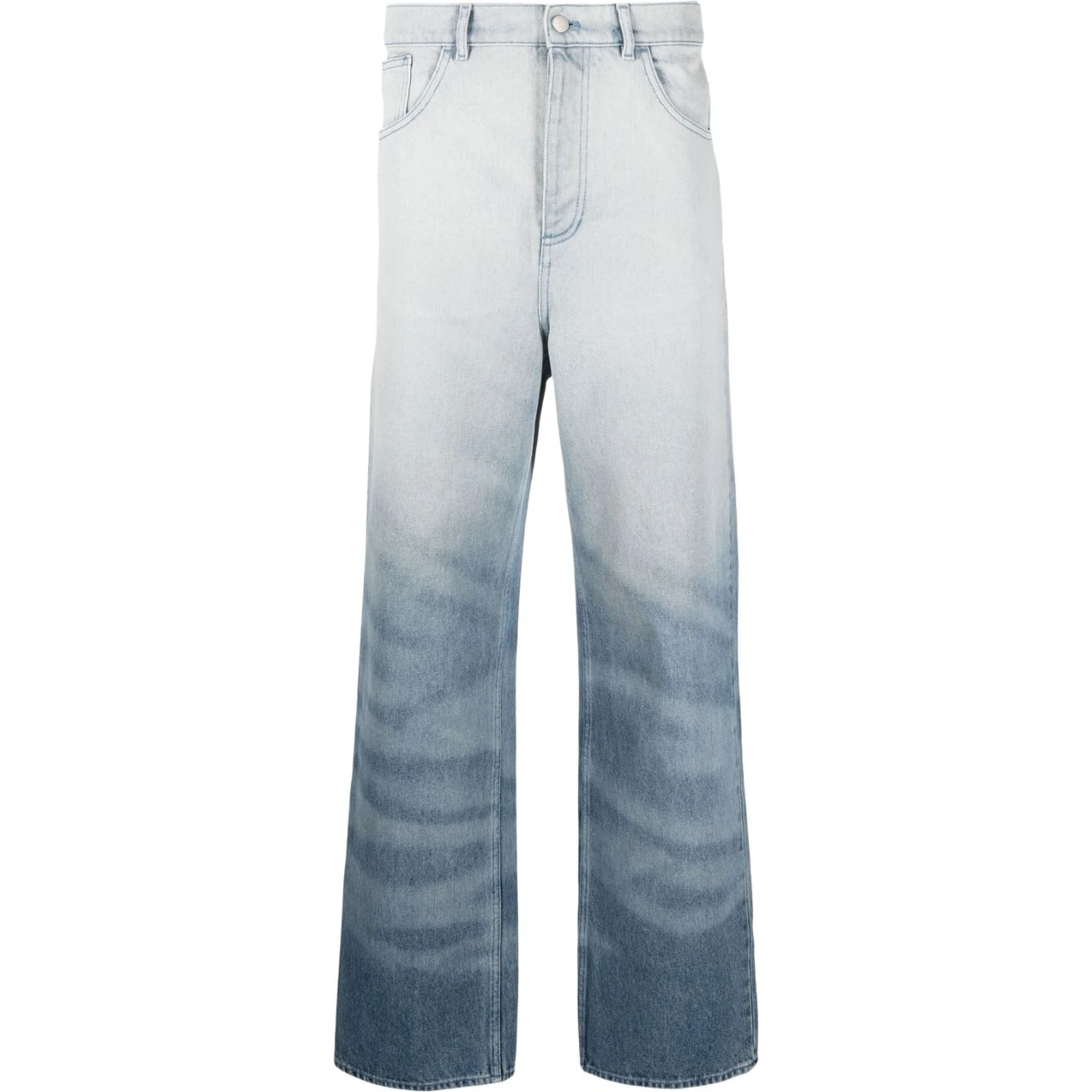 Crystal Embellished Wide Leg Jeans In Navy