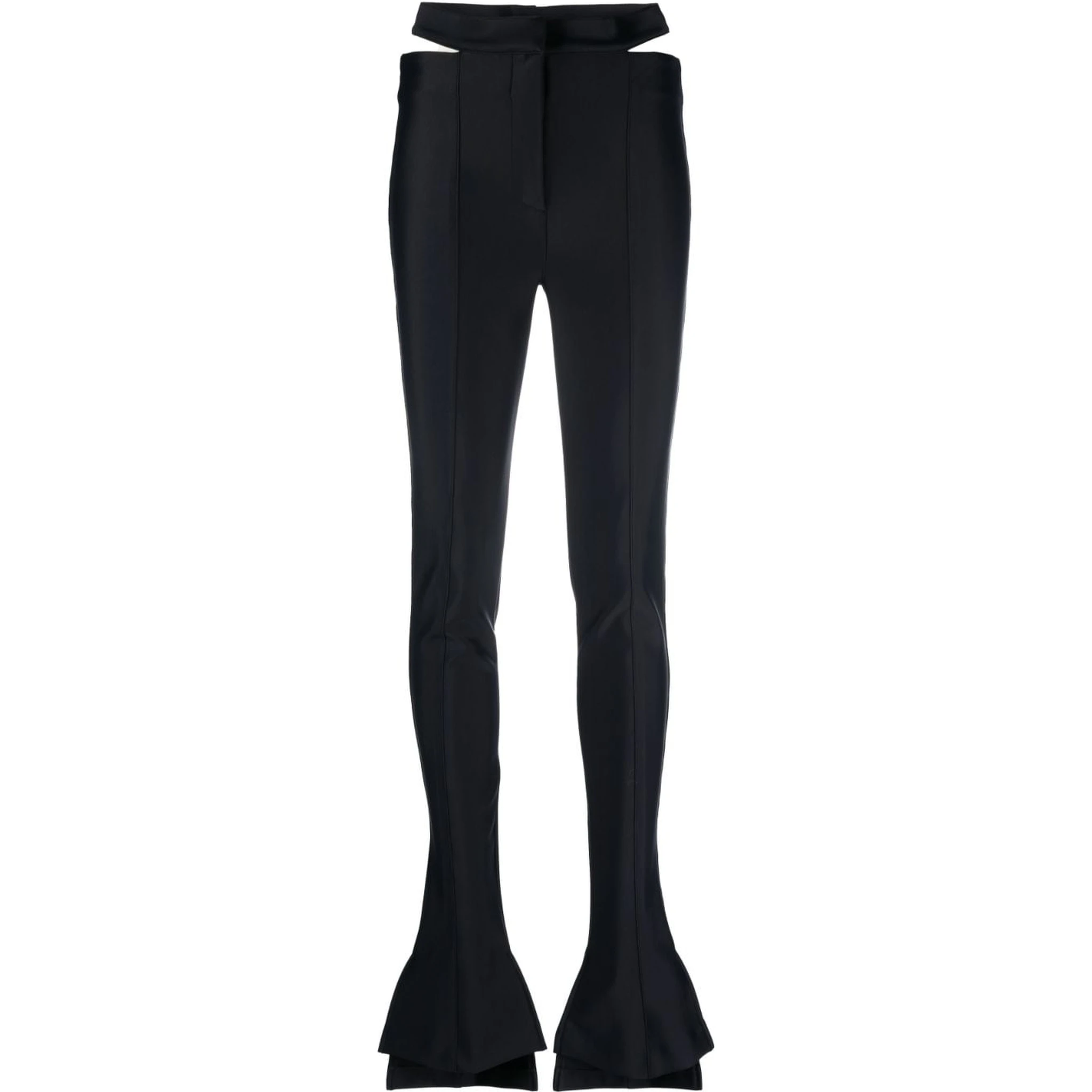 Split-cuff Skinny High-rise Stretch-woven Trousers In Black