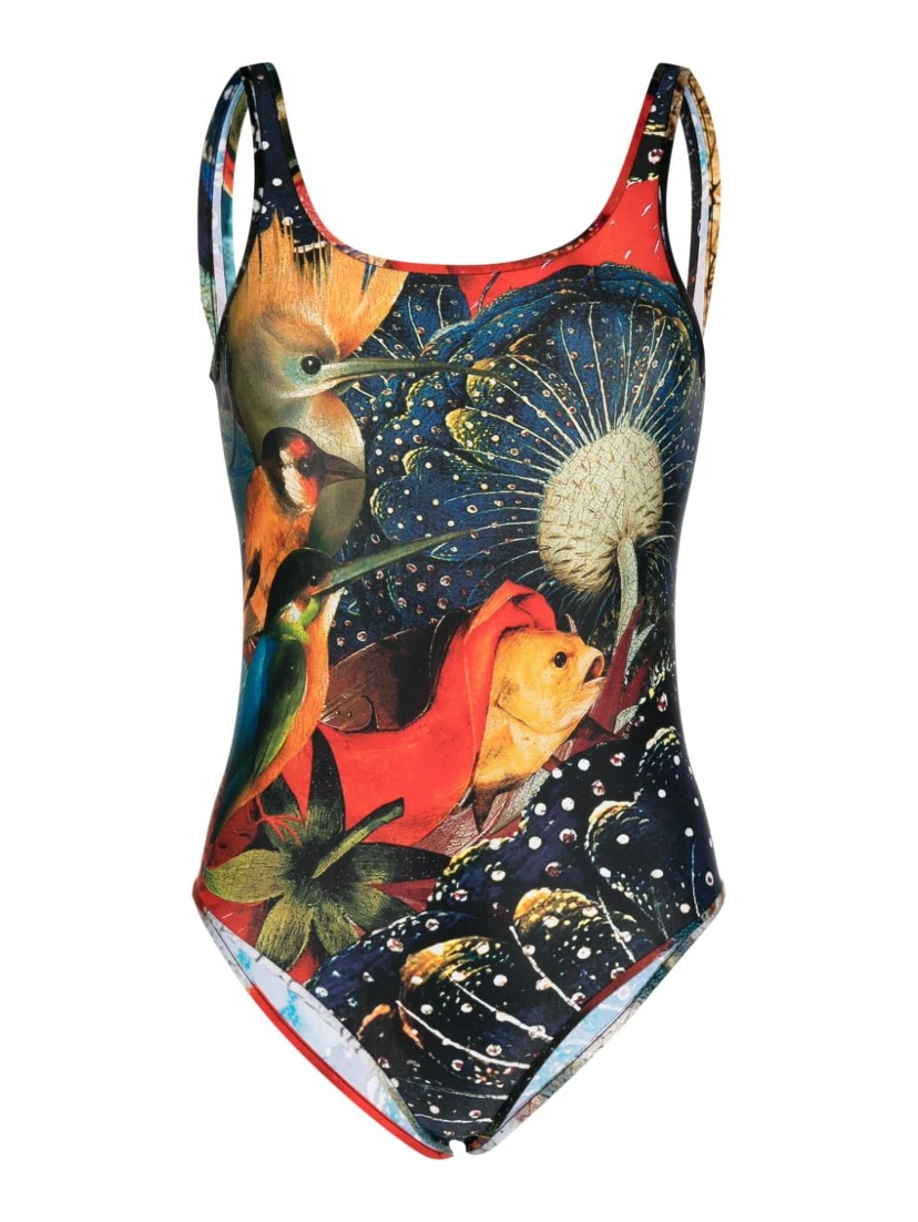 Printed Bodysuit In Multicolour