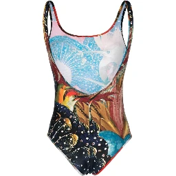 Printed Bodysuit In Multicolour