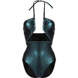Prong Iridescent One Piece Swimsuit In Green
