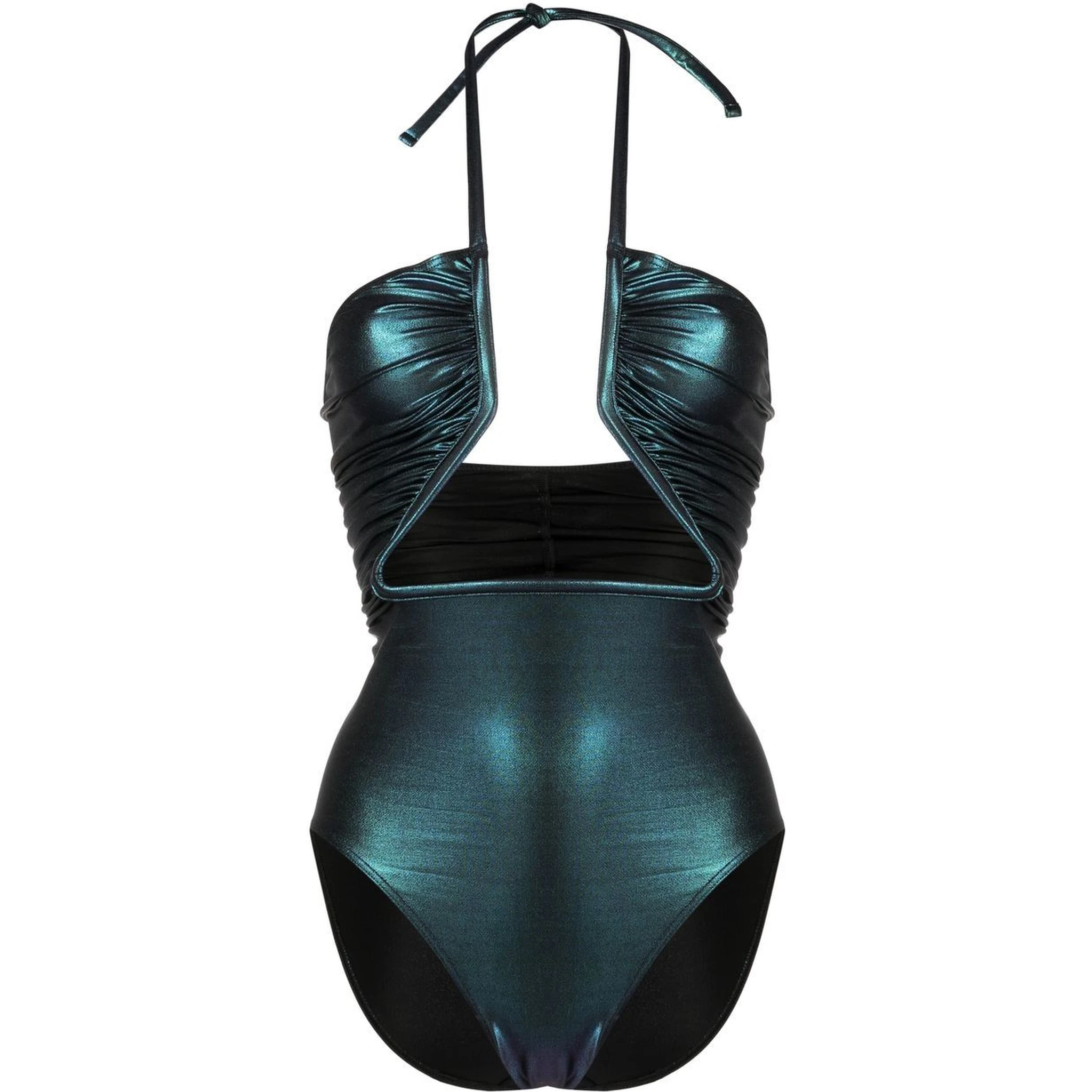 Prong Iridescent One Piece Swimsuit In Green
