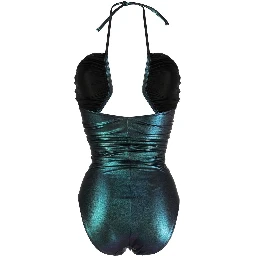 Prong Iridescent One Piece Swimsuit In Green