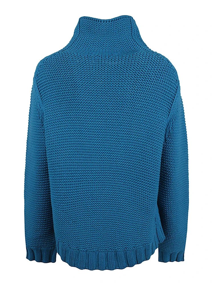 Wool Blend High Neck Jumper In Blue alternative