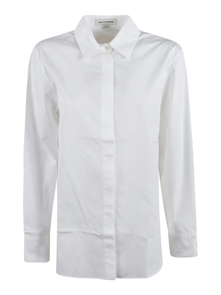 Button-down Cotton Shirt In White