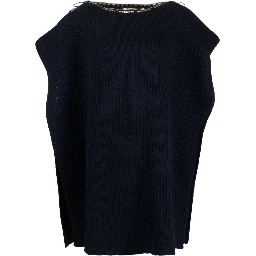 Wool Poncho With Zip Detailing And Side Slits