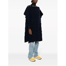 Wool Poncho With Zip Detailing And Side Slits