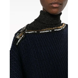 Wool Poncho With Zip Detailing And Side Slits