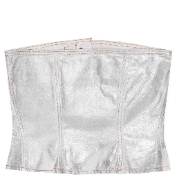 foiled-finish organic-cotton denim top