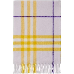 Womens Haze Giant Check Fringed-trim Cashmere Scarf