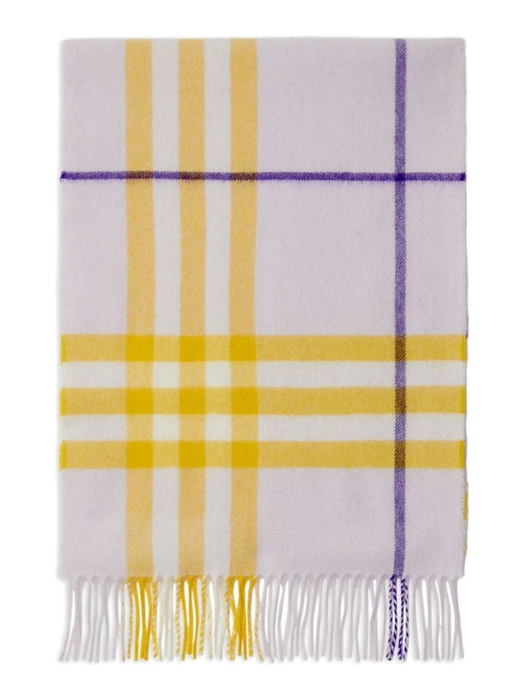 Womens Haze Giant Check Fringed-trim Cashmere Scarf alternative