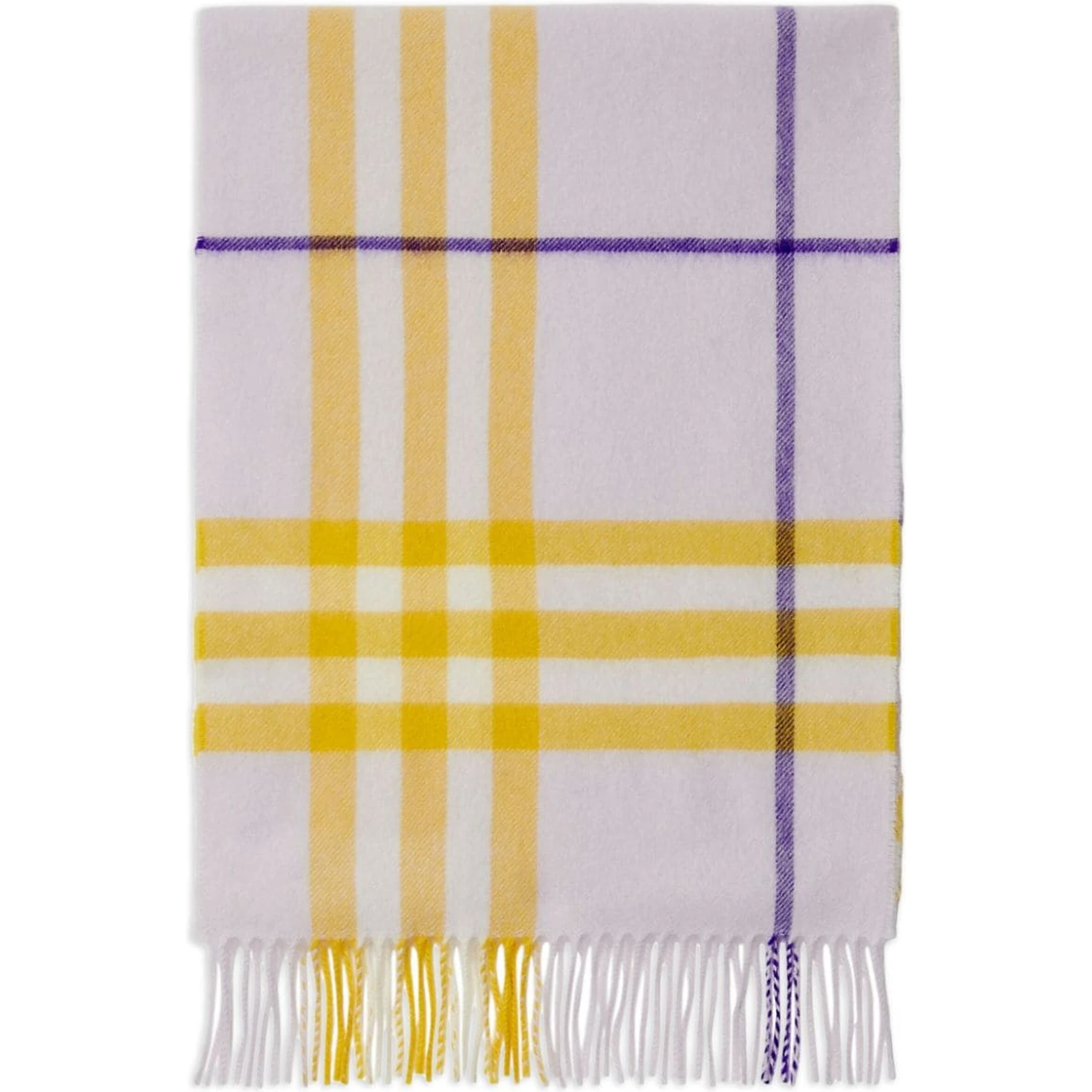 Womens Haze Giant Check Fringed-trim Cashmere Scarf