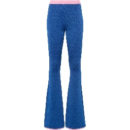 Flared Trousers Trim Contrasting In Blue