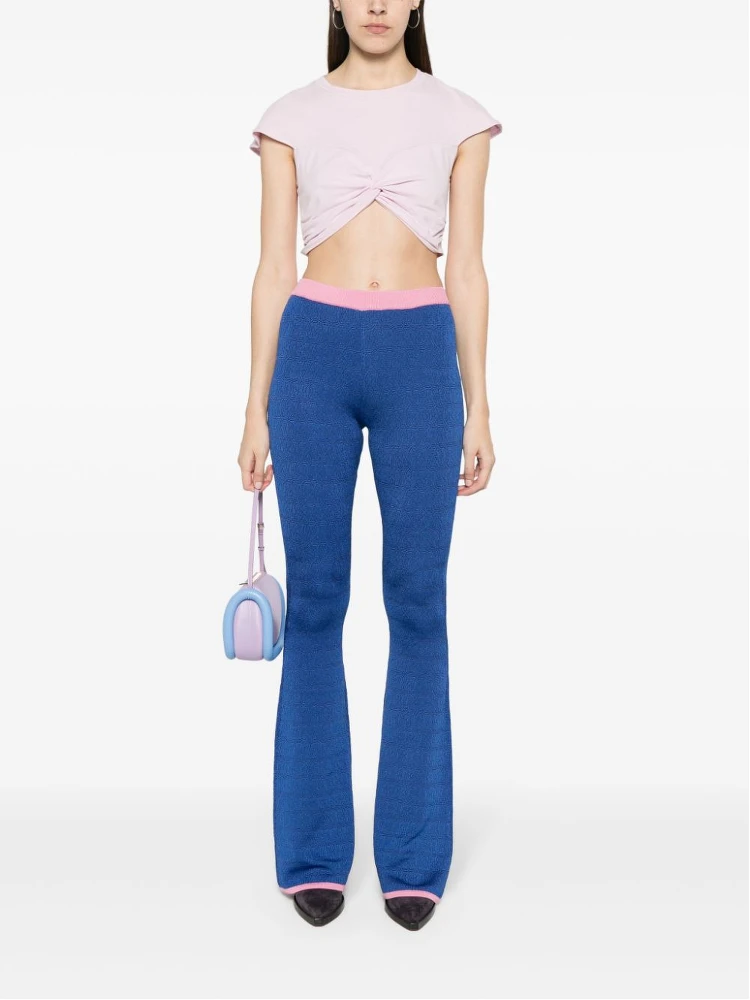 Flared Trousers Trim Contrasting In Blue alternative