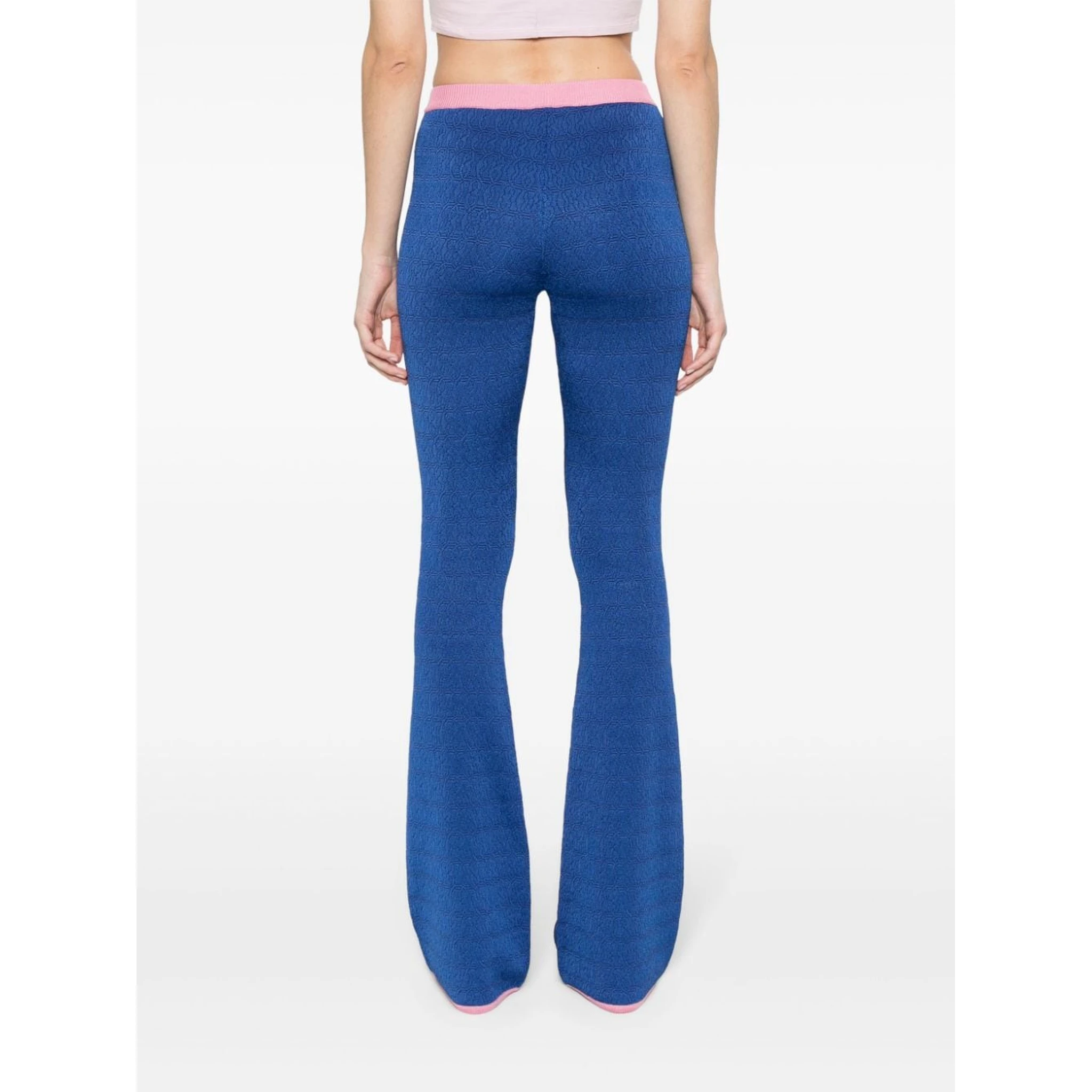 Flared Trousers Trim Contrasting In Blue