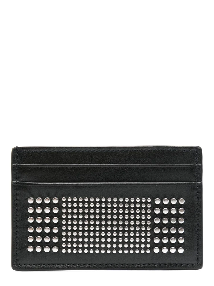 studded leather card holder