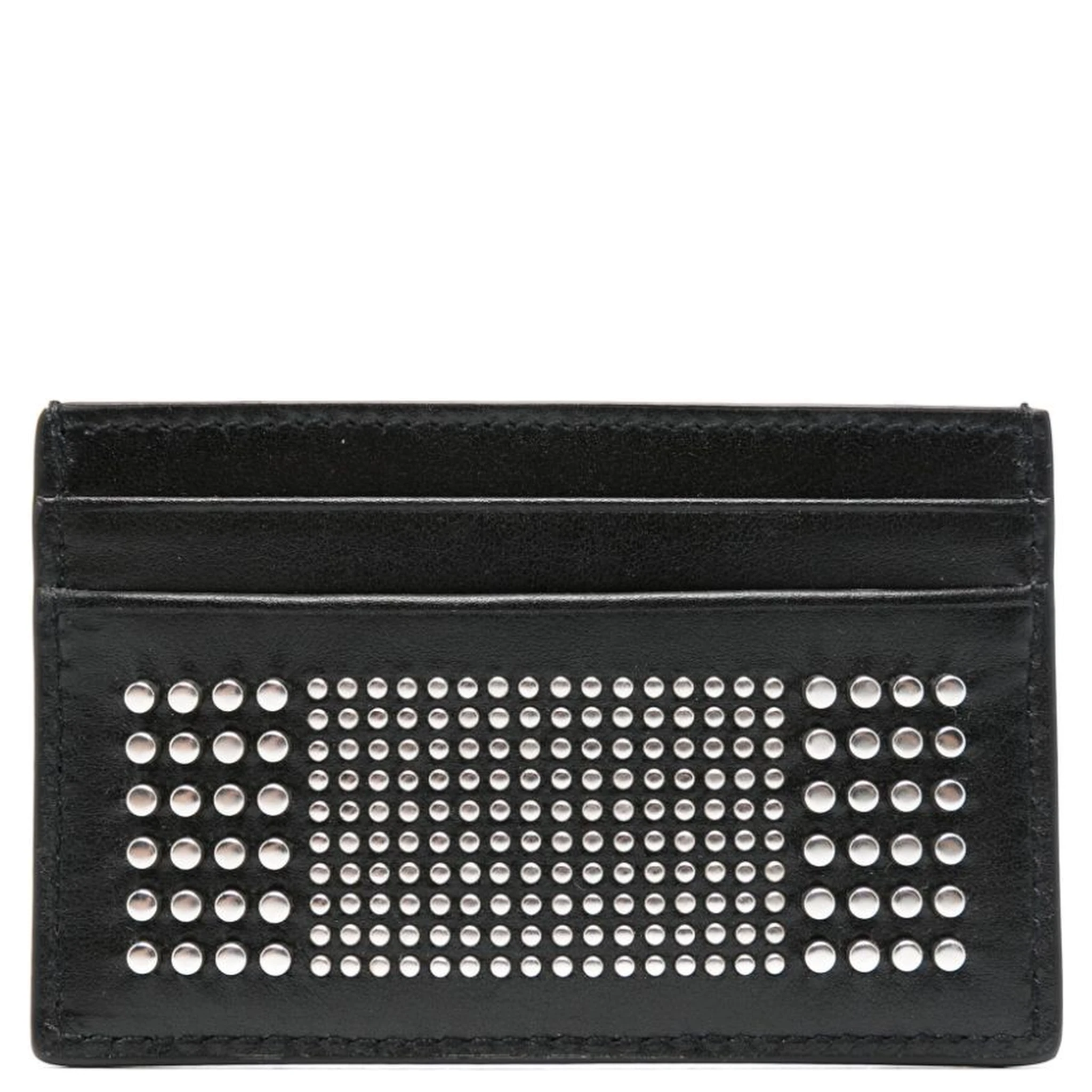 studded leather card holder