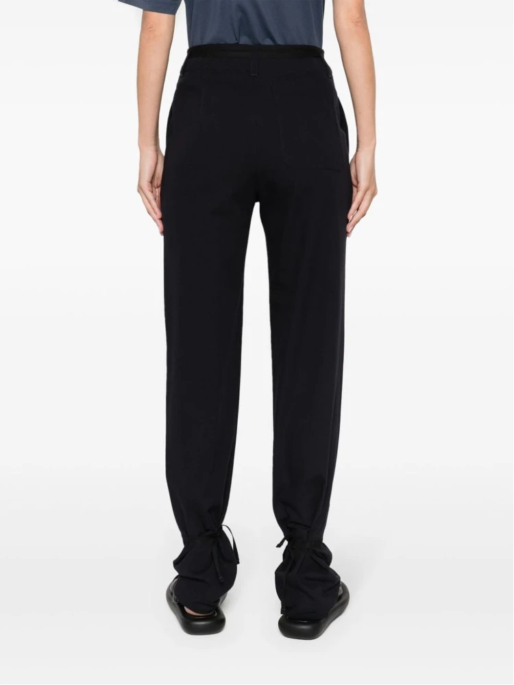 Cotton Twill Drawstring Trousers With Dart Detailing In Blue alternative