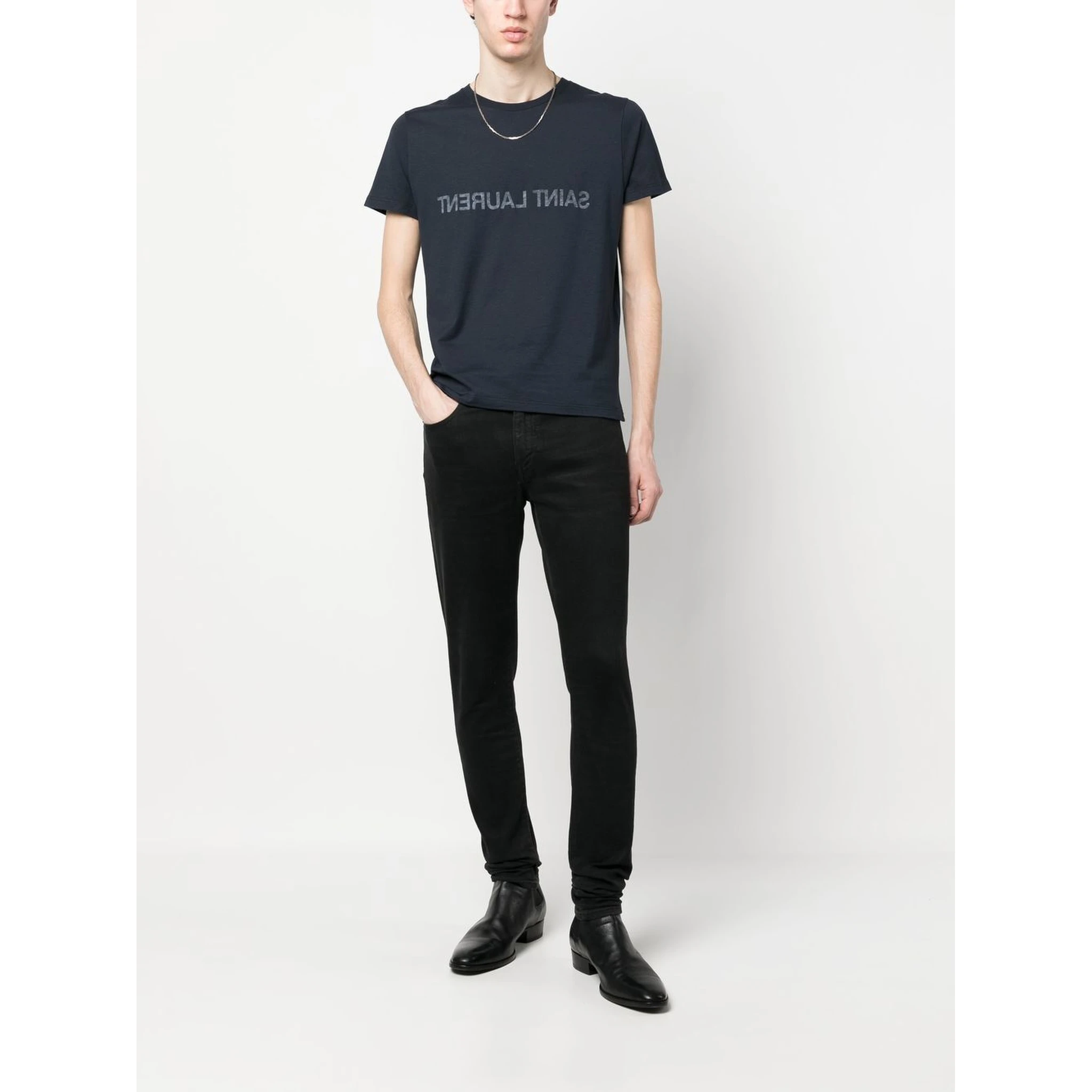 Saint Laurent  T-shirts and Polos Blue