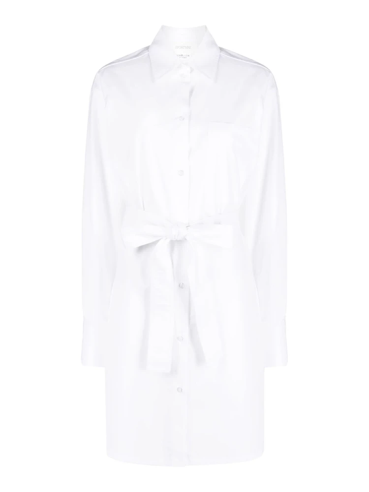 Sport Max Cotton Shirtdress In White