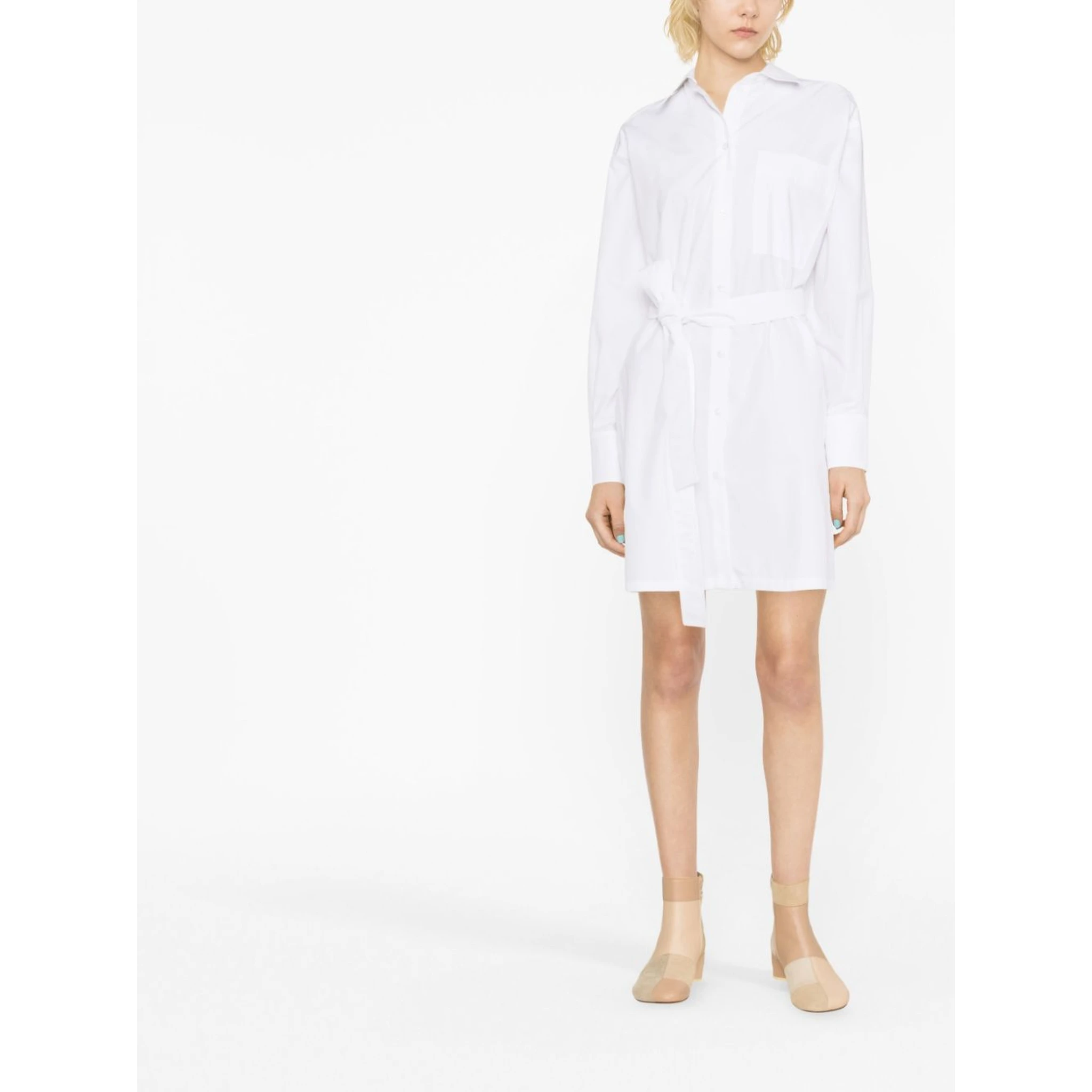 Sport Max Cotton Shirtdress In White