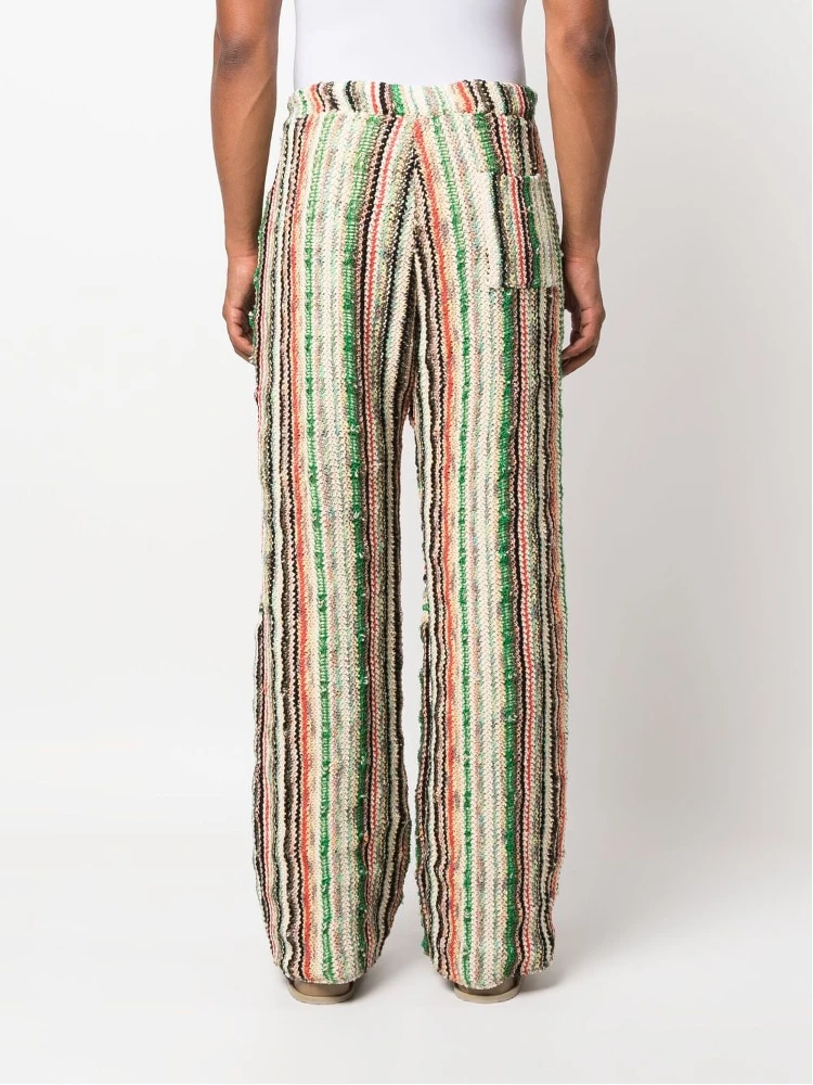 Patched Drawstring Waistband Wool Trousers In Multicolour alternative