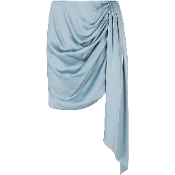 Light Blue Draped Mini Skirt