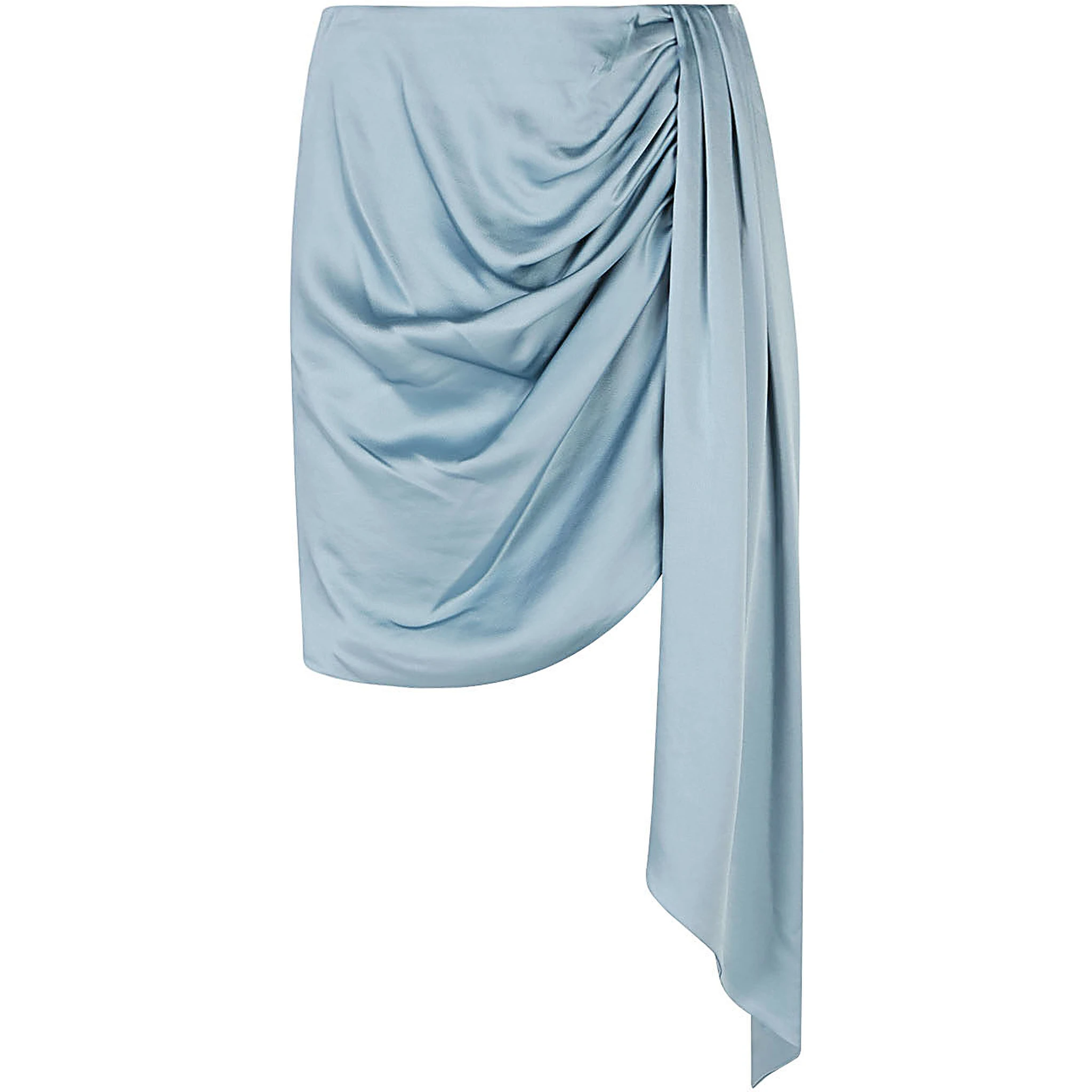 Light Blue Draped Mini Skirt