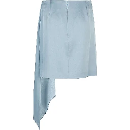 Light Blue Draped Mini Skirt