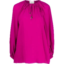 self-tie silk blouse