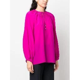 self-tie silk blouse