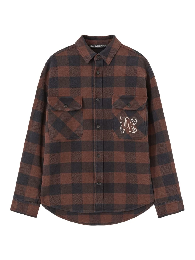 Flannel Overshirt With Check Motif