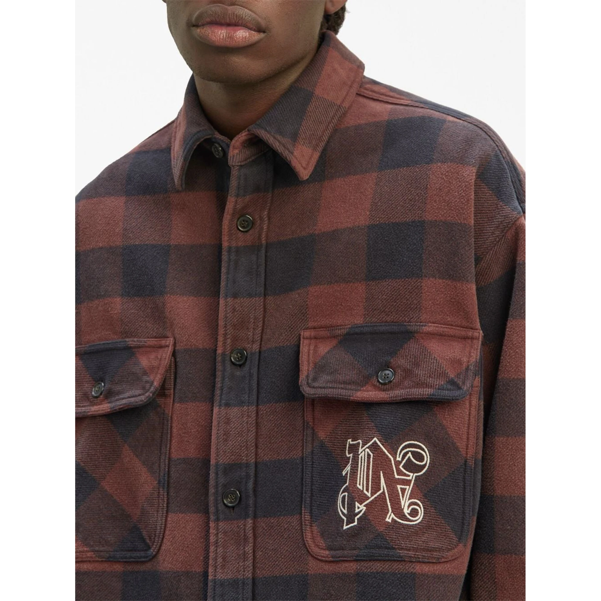 Flannel Overshirt With Check Motif