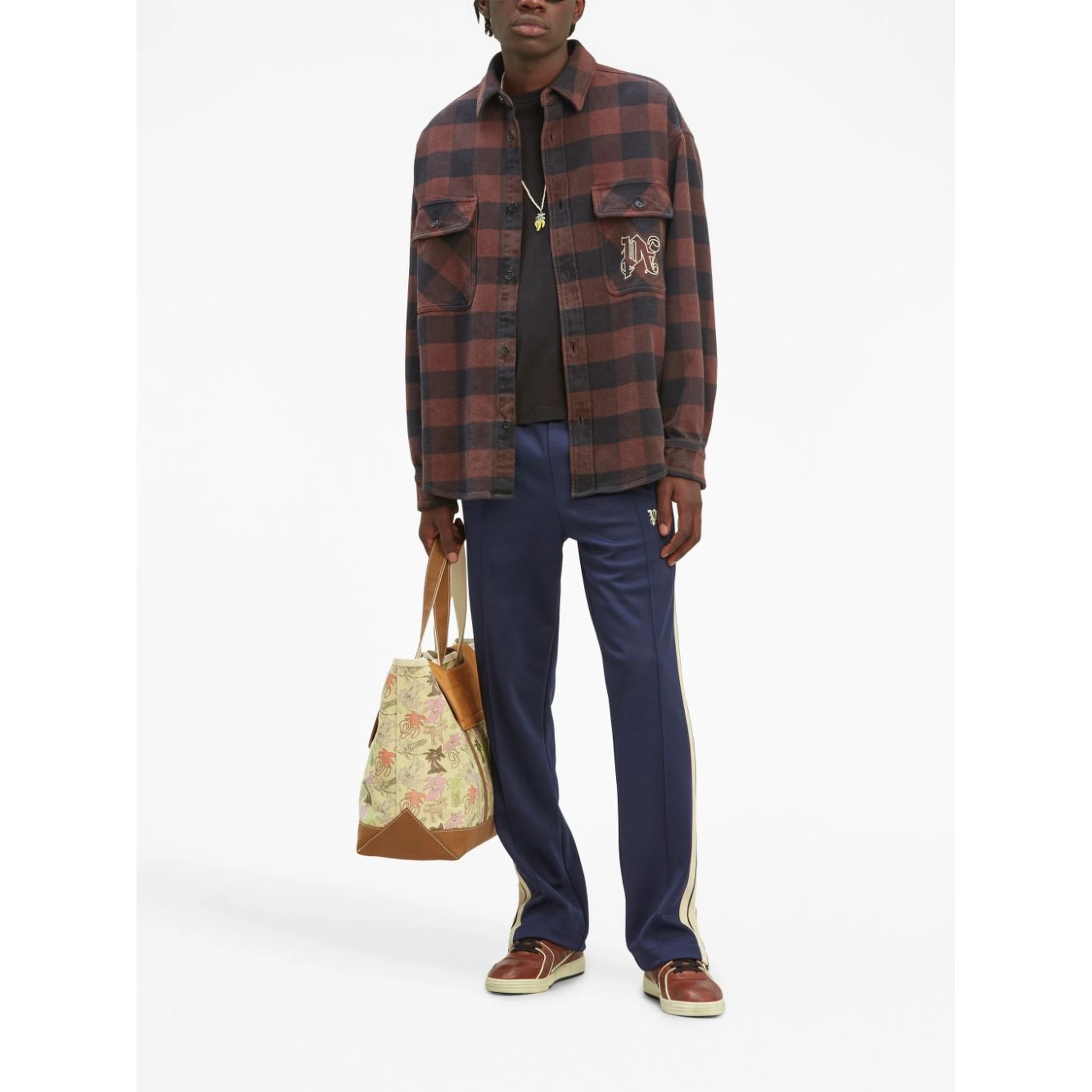 Flannel Overshirt With Check Motif