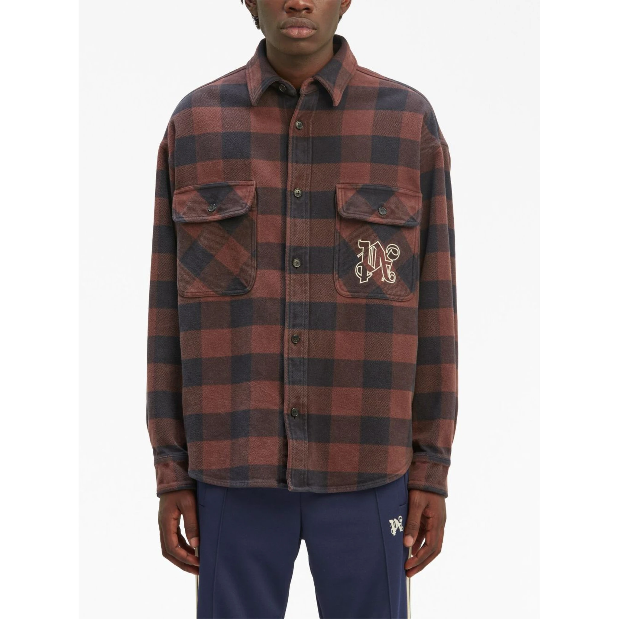 Flannel Overshirt With Check Motif
