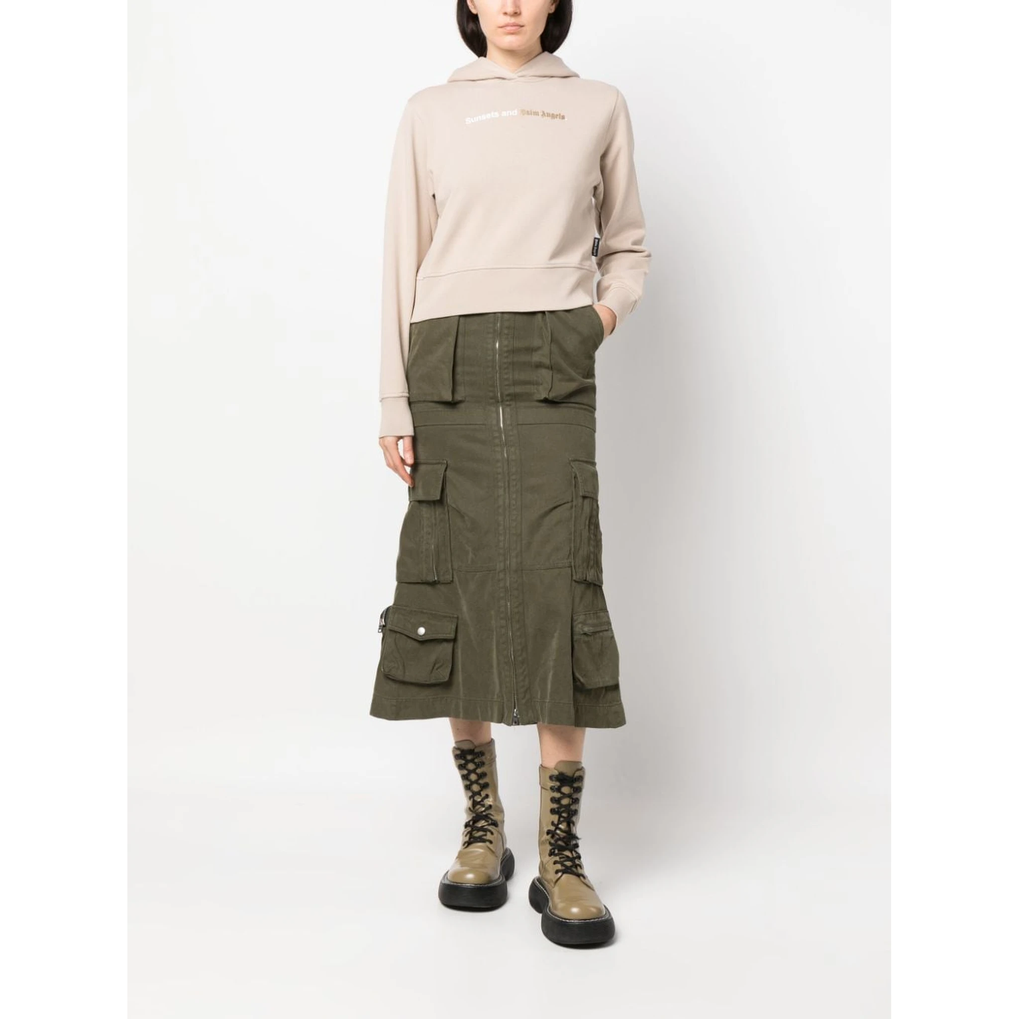 logo-print cotton hoodie