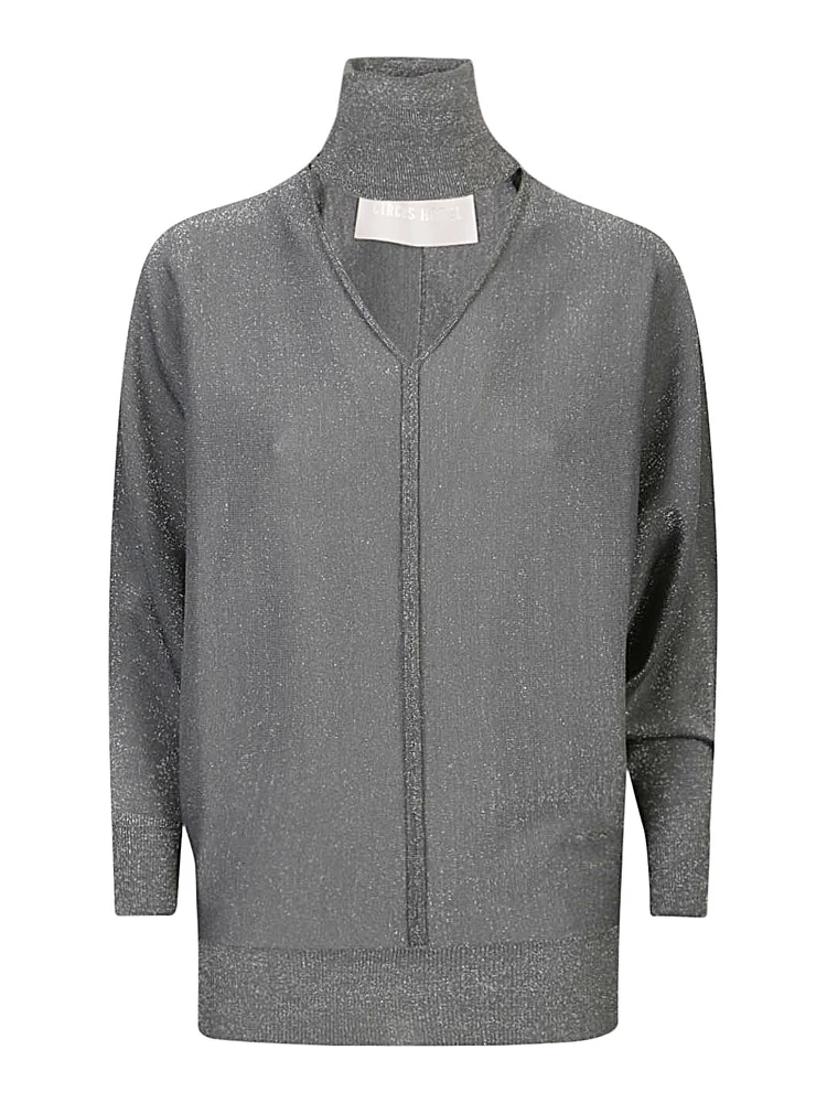 Viscose Turtleneck Sweater In Grey