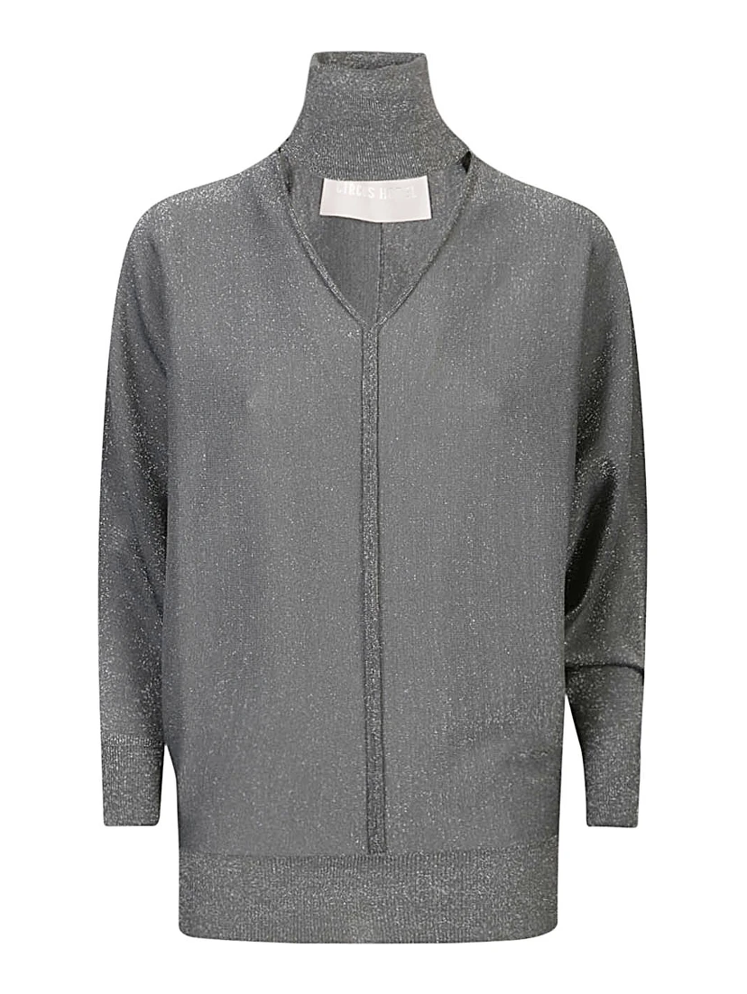 Viscose Turtleneck Sweater In Grey