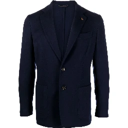 Wool Single-breasted Jacket In Blue