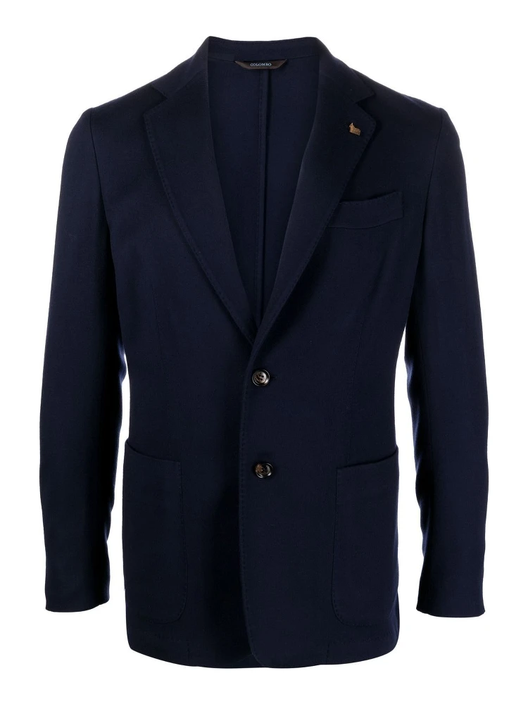 Wool Single-breasted Jacket In Blue