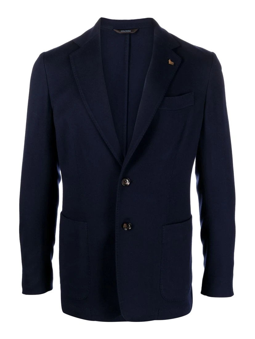 Wool Single-breasted Jacket In Blue