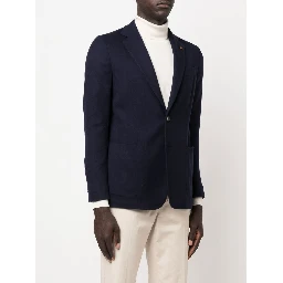 Wool Single-breasted Jacket In Blue