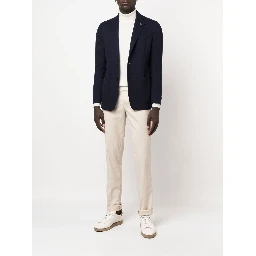 Wool Single-breasted Jacket In Blue