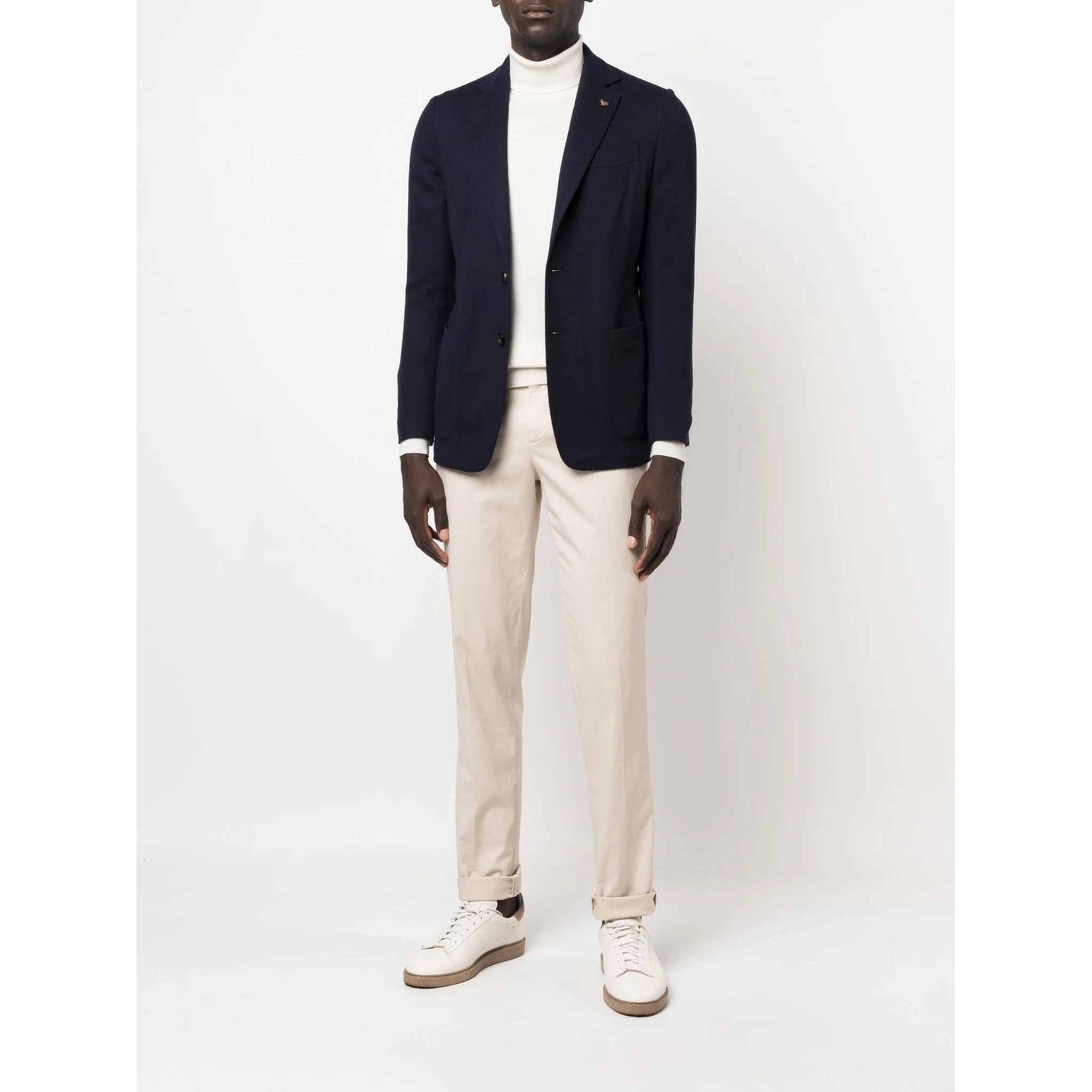 Wool Single-breasted Jacket In Blue