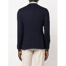 Wool Single-breasted Jacket In Blue