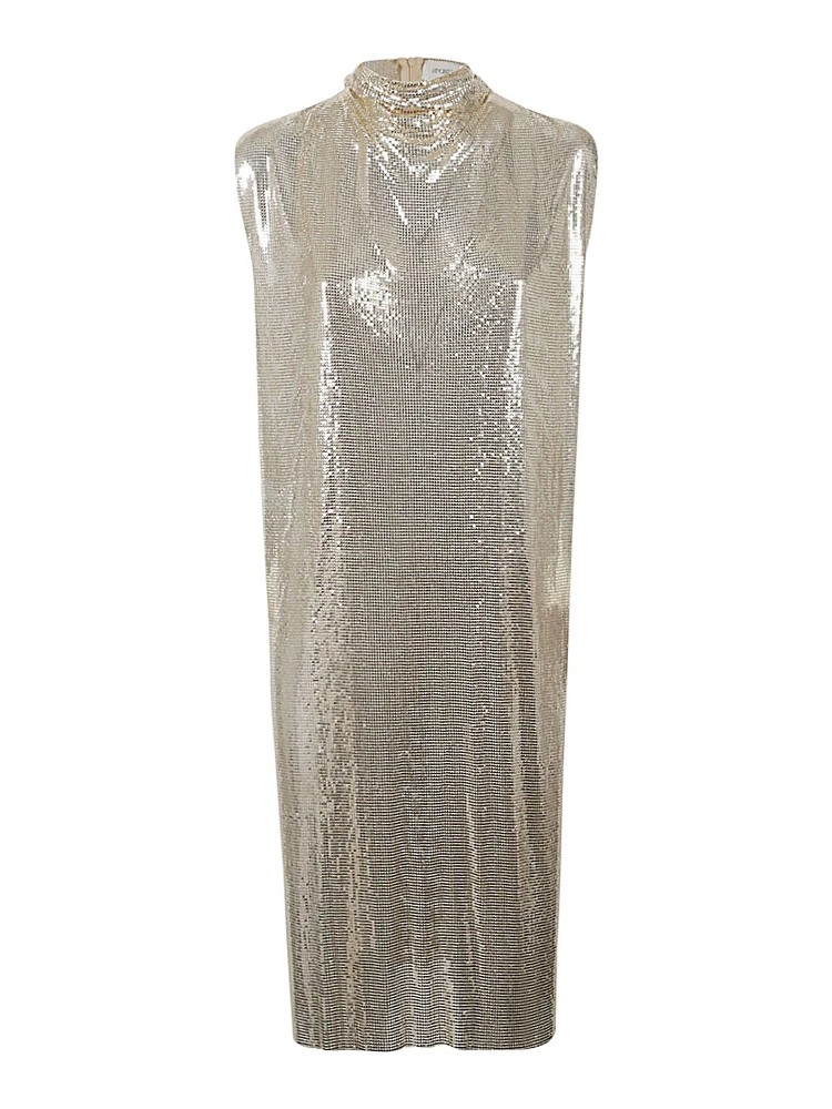 Shimmering Knit Mini Dress In Pink