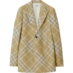 checked tailored single-breasted blazer