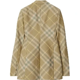 checked tailored single-breasted blazer